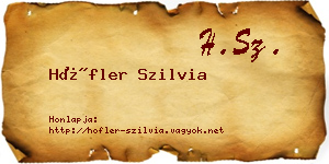 Höfler Szilvia névjegykártya
