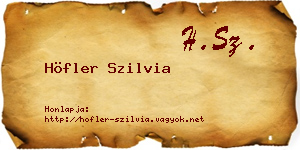 Höfler Szilvia névjegykártya