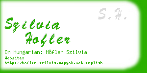 szilvia hofler business card
